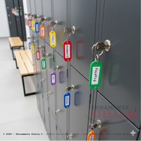 100 pz porta chiavi colorati con anello vari colori misti  |  ferramentastella.com