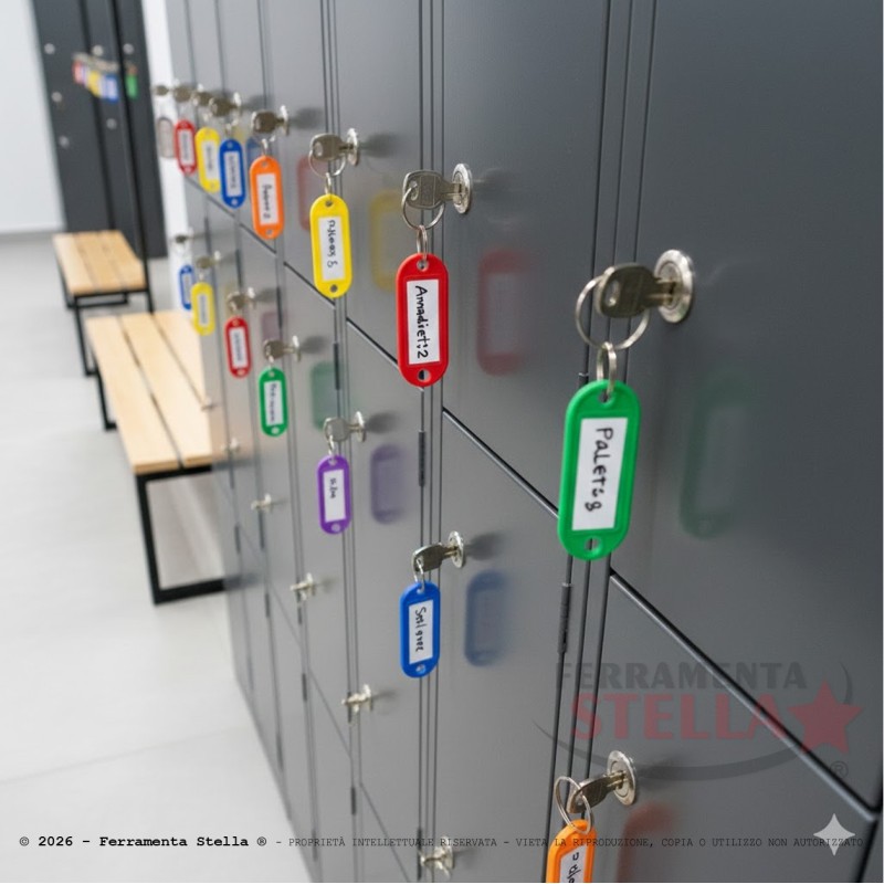 100 pz porta chiavi colorati con anello vari colori misti  |  ferramentastella.com