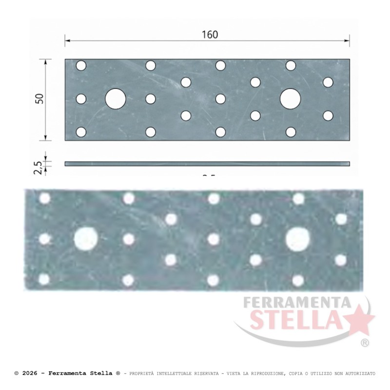 Piastrina pesante diritta giunzione piastra | ferramentastella.it
