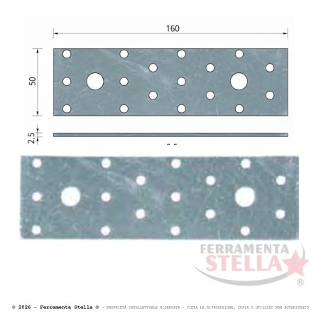 Piastrina pesante diritta giunzione piastra | ferramentastella.it
