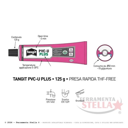 Colla Tangit per pvc - u plus - gr 125 - Henkel  | Ferramentastella.it