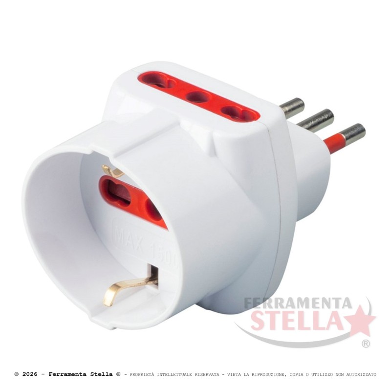 Adattatore Triplo Rosi RS78045T 10A 2 Bipasso | ferramentastella.com