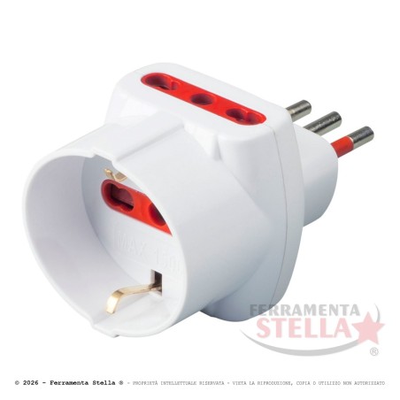 Adattatore Triplo Rosi RS78045T 10A 2 Bipasso | ferramentastella.com