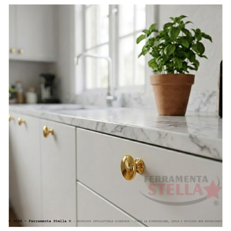 pomo pomolino tondo oro | ferramentastella.com