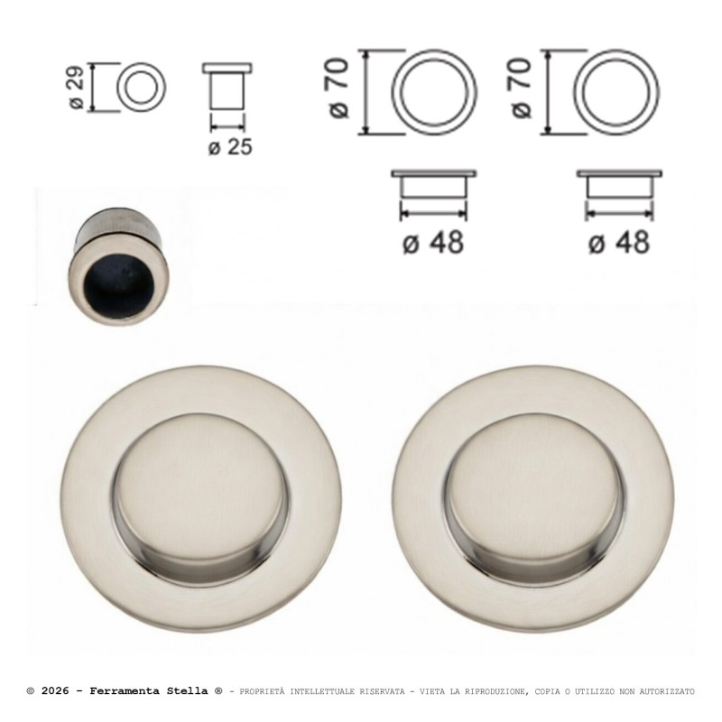 Kit cieco per porte scorrevoli cromo satinato | ferramentastella.com