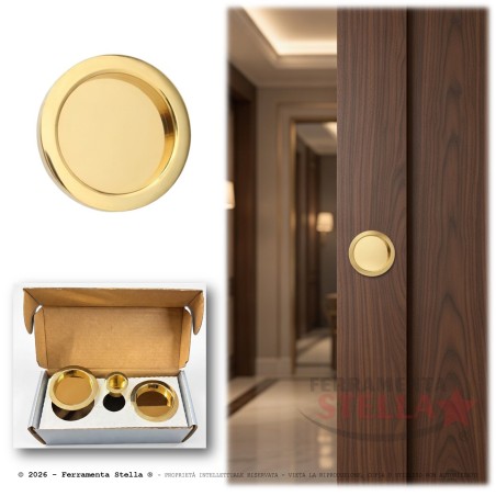 Kit cieco per porte scorrevoli oro lucido | ferramentastella.com
