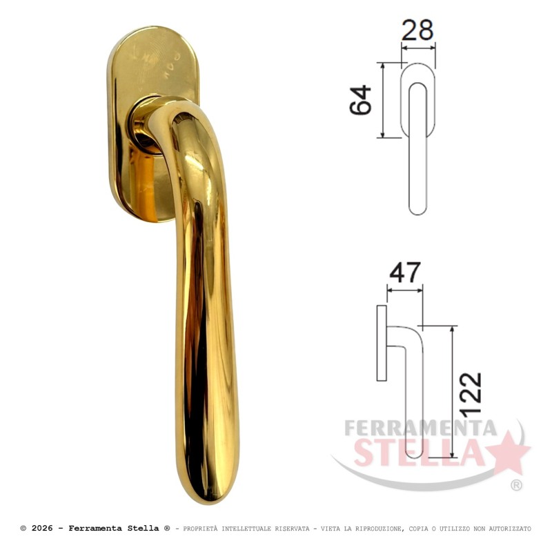Dk martellina finestra balconi in oro lucido | ferramentastella.com
