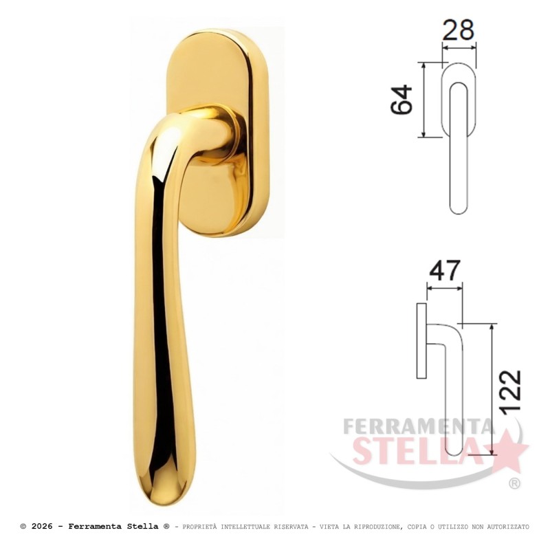 Dk martellina finestra balconi in oro lucido | ferramentastella.com