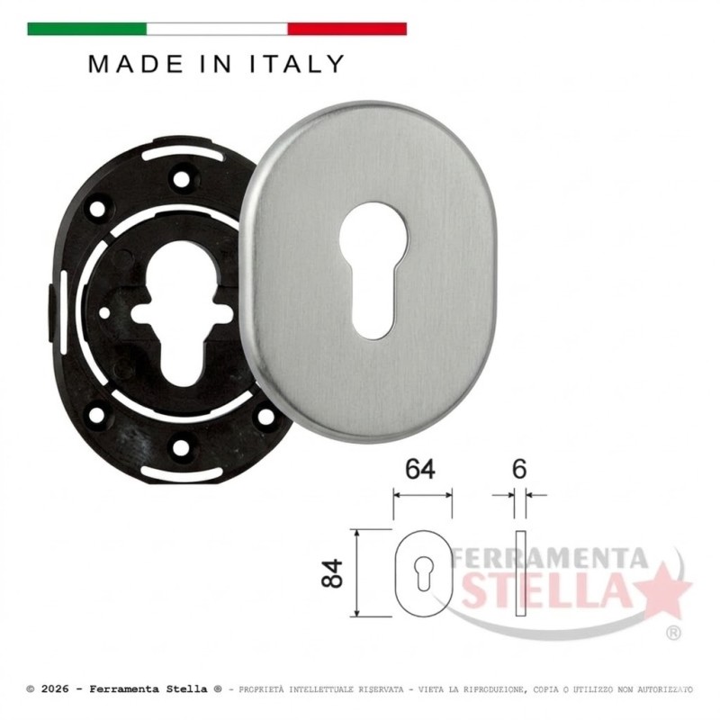 Mostrina Cromo satinato 84x64 Copre Vecchi Fori | ferramentastella.com