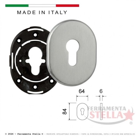 Mostrina Cromo satinato 84x64 Copre Vecchi Fori | ferramentastella.com