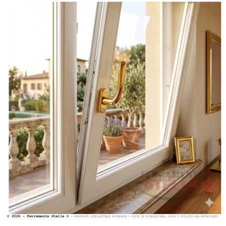 Dk martellina finestra balconi in oro lucido | ferramentastella.com
