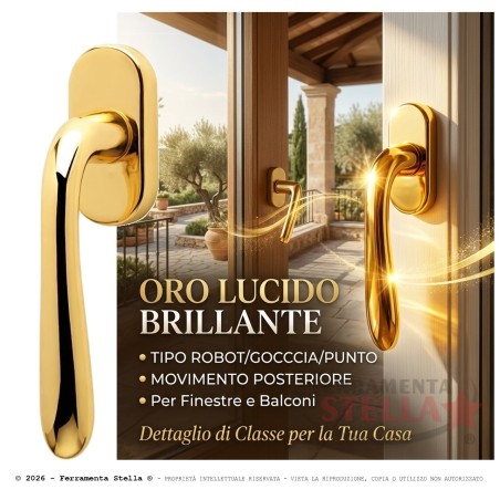 Dk martellina finestra balconi in oro lucido | ferramentastella.com