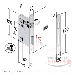 Serratura Patent Piccola Bordo Tondo Bronzo | Ferramentastella.com 2