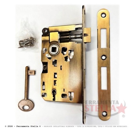 Serratura Patent Piccola Bordo Tondo Bronzo | Ferramentastella.com