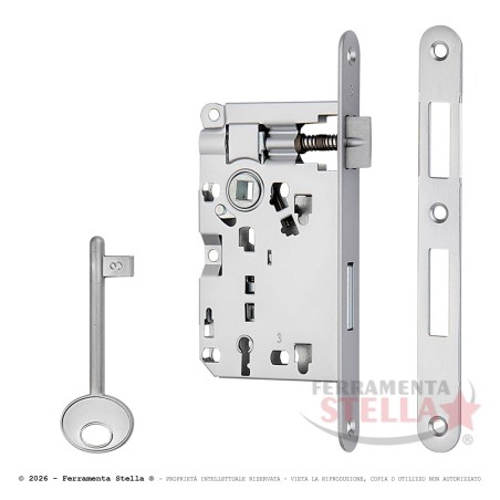 Serratura Patent Piccola b Tondo Cromo satinato | Ferramentastella.com