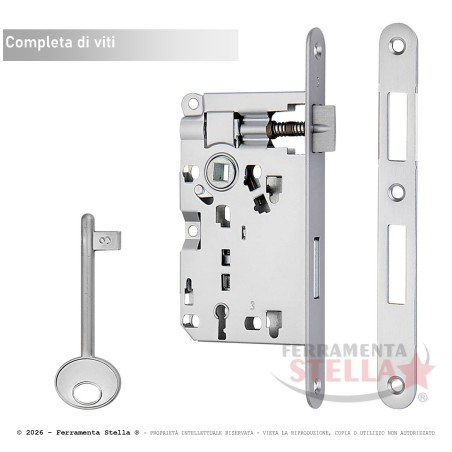 Serratura Patent Piccola b Tondo Cromo satinato | Ferramentastella.com
