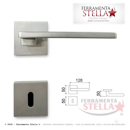Coppia Maniglie Rosetta Slim  50x50 Satinato | ferramentastella.com