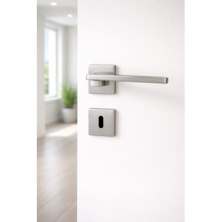 Coppia Maniglie Rosetta Slim  50x50 Satinato | ferramentastella.com