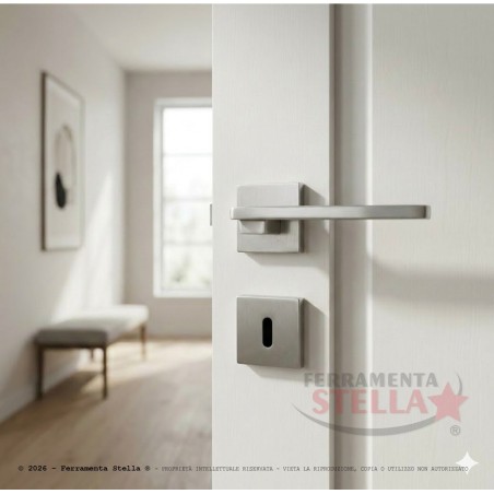 Coppia Maniglie Rosetta Slim  50x50 Satinato | ferramentastella.com