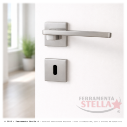 Coppia Maniglie Rosetta Slim  50x50 Satinato | ferramentastella.com 2