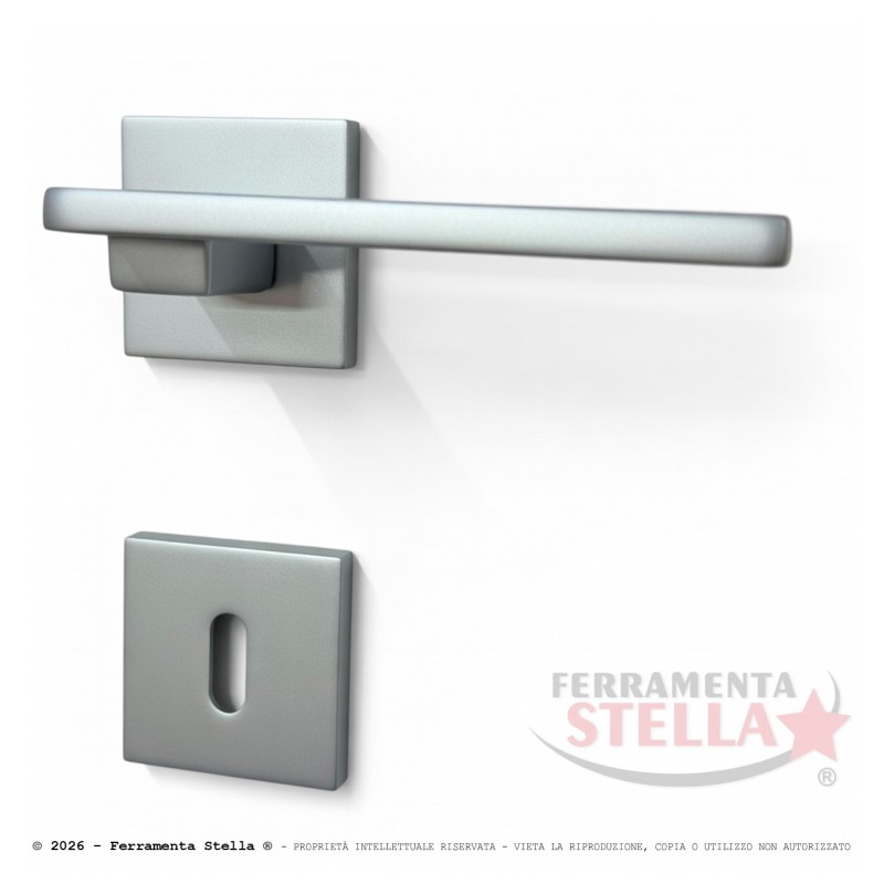 Coppia Maniglie Rosetta Slim  50x50 Satinato | ferramentastella.com