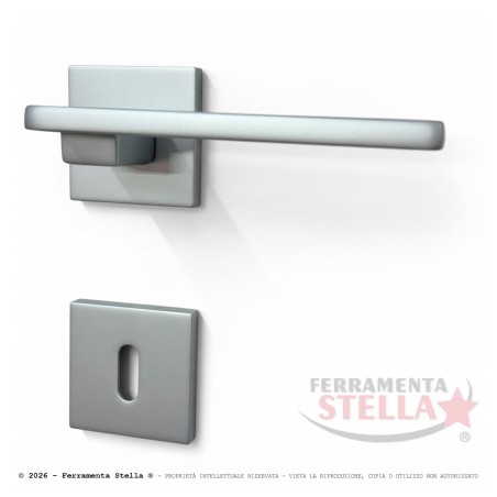 Coppia Maniglie Rosetta Slim  50x50 Satinato | ferramentastella.com