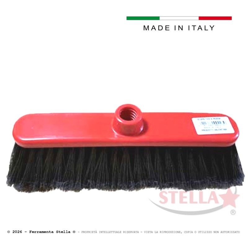 Scopa modello industriale per pulizia setola nera  | ferramentastella
