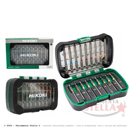Set 18 inserti Hikoki 75 mm valigetta antiurto | ferramentastella.it