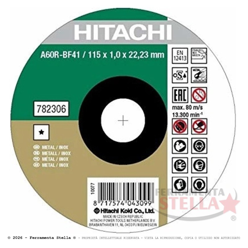 Disco Taglio HiKOKI 115x1.0 mm Inox Ferro | FerramentaStella.com