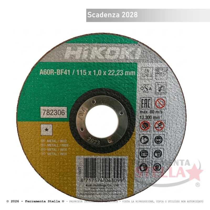 Disco Taglio HiKOKI 115x1.0 mm Inox Ferro | FerramentaStella.com