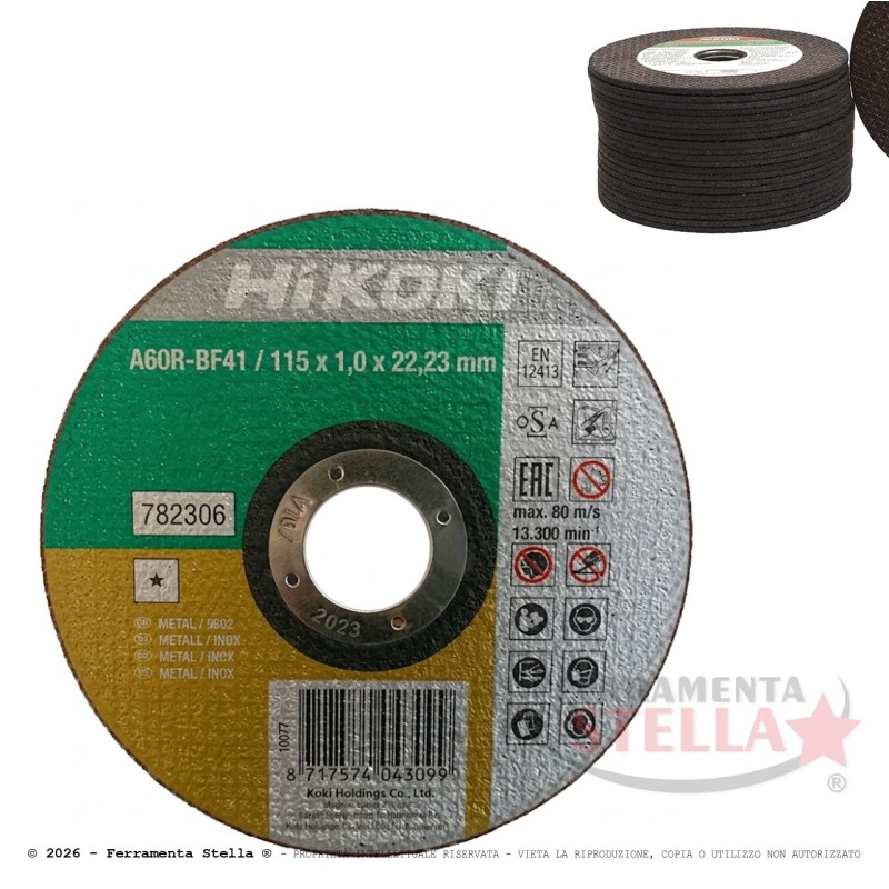 Disco Taglio HiKOKI 115x1.0 mm Inox Ferro | FerramentaStella.com