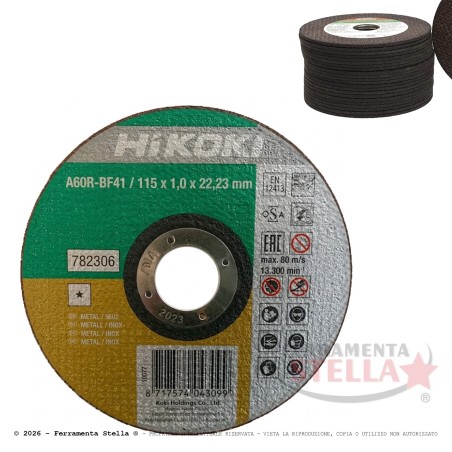 Disco Taglio HiKOKI 115x1.0 mm Inox Ferro | FerramentaStella.com