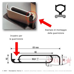 GUARNIZIONE PER INFISSI COLORE NERO PER NACO SP 54 x LAMELLE ORIENTABILI 2