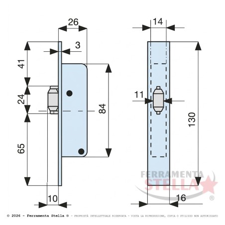 Serratura a rullo corni portone ferro alluminio | ferramentastella.it
