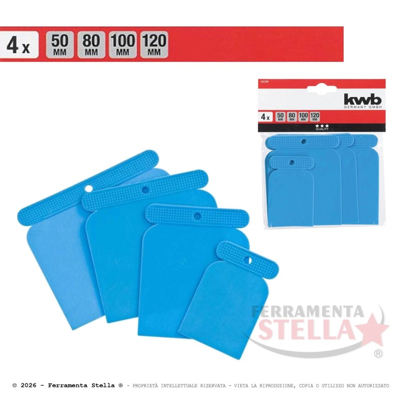Set 4 spatole in plastica giapponese flessibili | ferramentastella.it