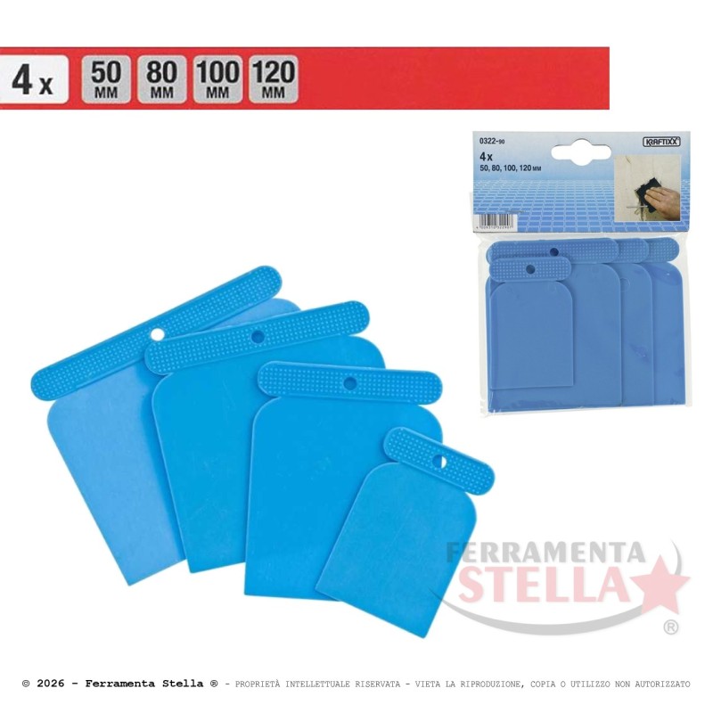 Set 4 spatole in plastica giapponese flessibili | ferramentastella.it