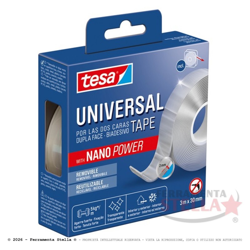 Tesa Nastro Biadesivo Nano 30 mm Trasparente | FerramentaStella.com