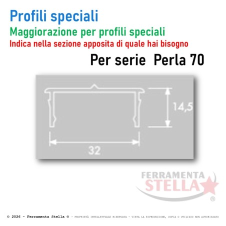 MAGGIORAZIONE PER PROFILO SPECIALE - PER COMANDI COMPATIBILI NACO LEGNO E ALLUMINIO - DIVERSI DA STANDARD