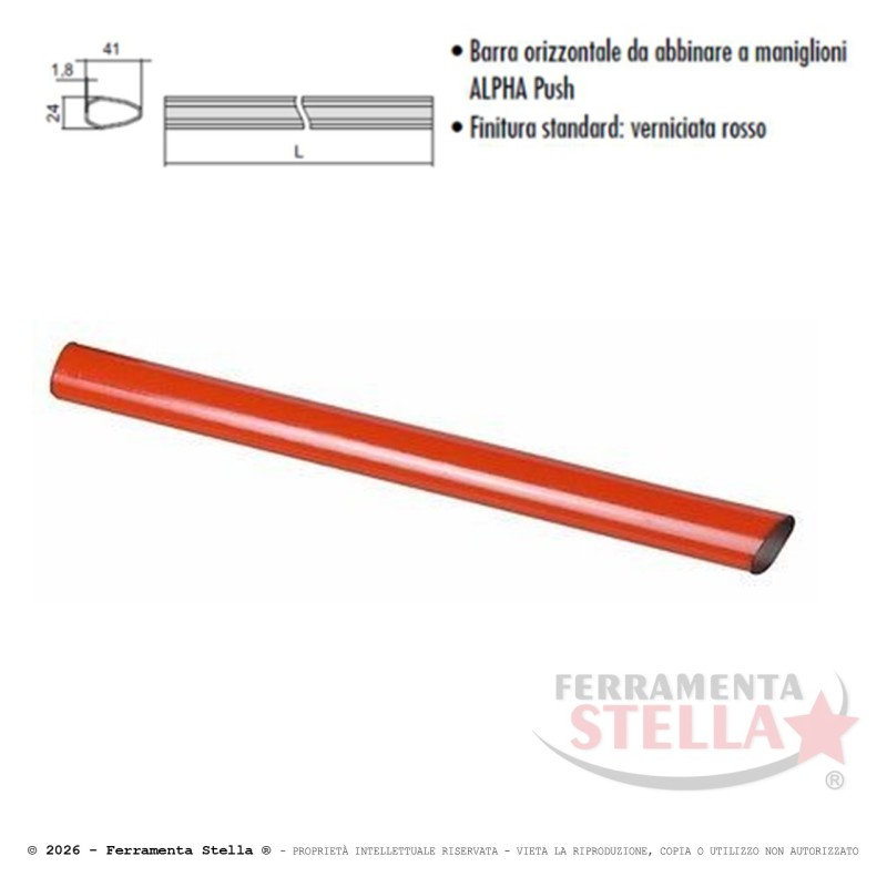 Barra Antipanico CISA 07A07.22 Rossa mm 1200 | ferramentastella.it