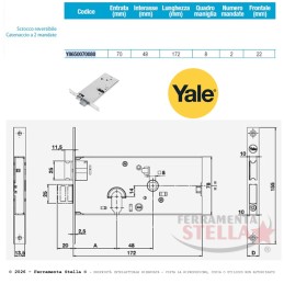 Serratura Infilare Yale 86500 INOX 2 Mandate | FerramentaStella.com 2