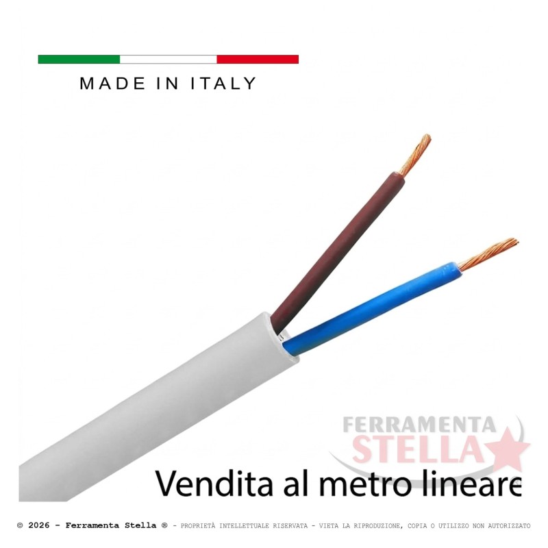 Cavo elettrico tripolare h05vv-f nero 2x1.00 | ferramentastella.it