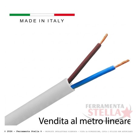 Cavo elettrico tripolare h05vv-f nero 2x1.00 | ferramentastella.it