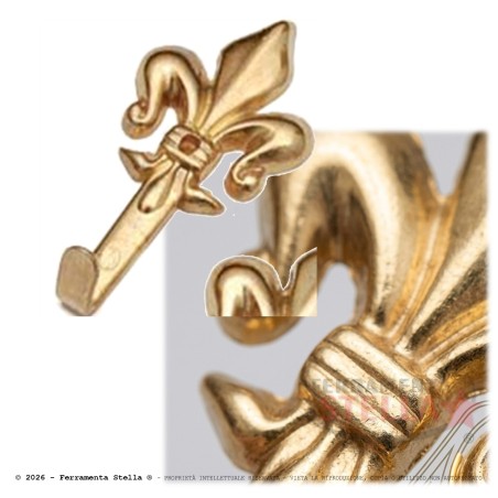 Appendi quadro gancio forma giglio ferro oro mm 33 |  ferramentastella.it