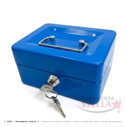 Cassetta Portavalori Blu Acciaio con 2 Chiavi - Ferramentastella.com