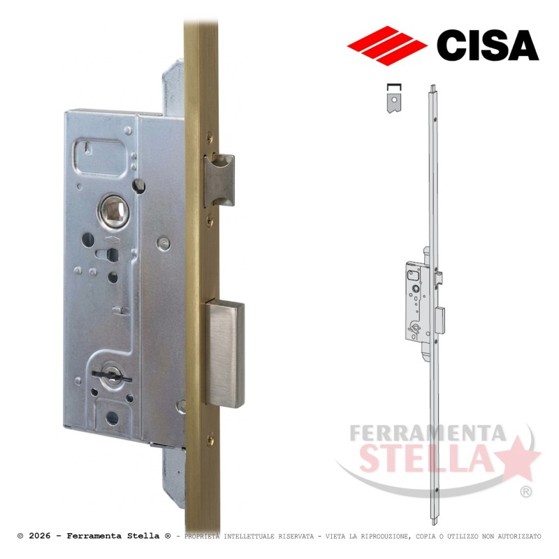 serratura doppia mappa cisa 57830 x legno ottone | ferramentastella.it