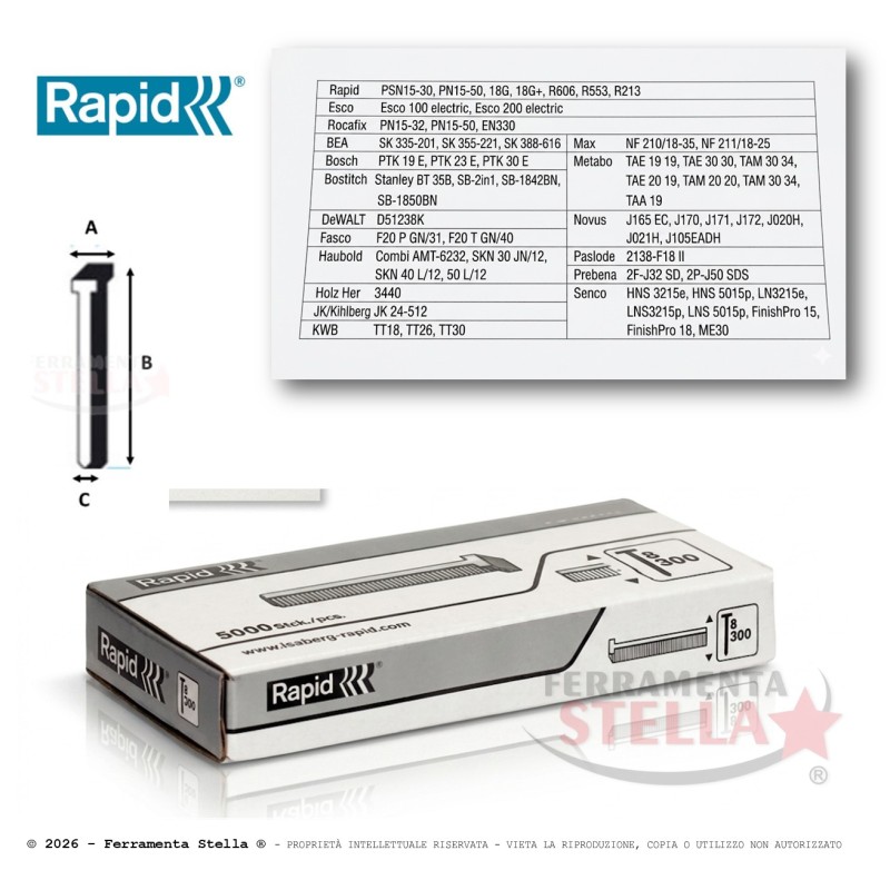 Chiodatrice Chiodi Tapezziere Rapid 5000 Pz | Ferramentastella.it