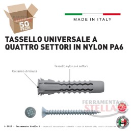 Tassello RX 8 con Vite (50 Pz) Universale | FerramentaStella.com 2