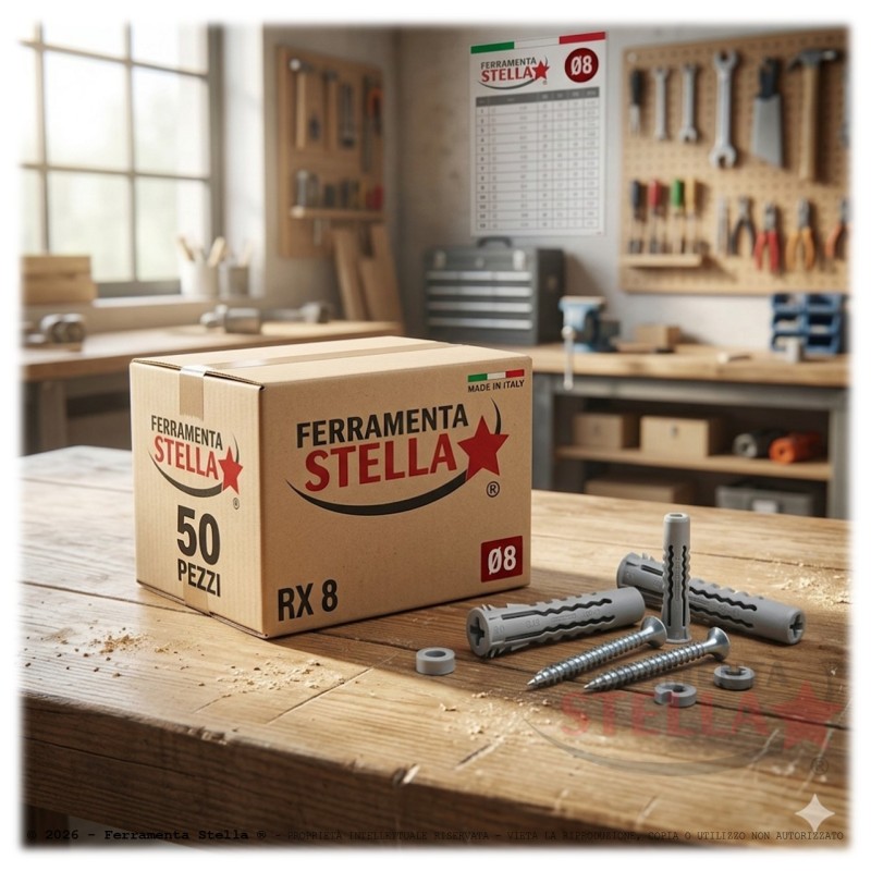 Tassello RX 6 con Vite (100 Pz) Universale | FerramentaStella.com