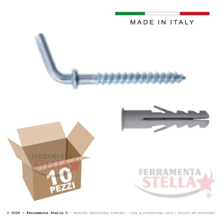Tassello Nylon con Gancio Corto (10 Pz) | Ferramenta Stella.com