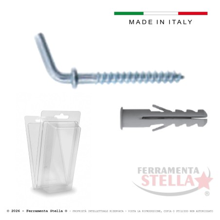 Tassello Nylon con Gancio Corto (10 Pz) | Ferramenta Stella.com